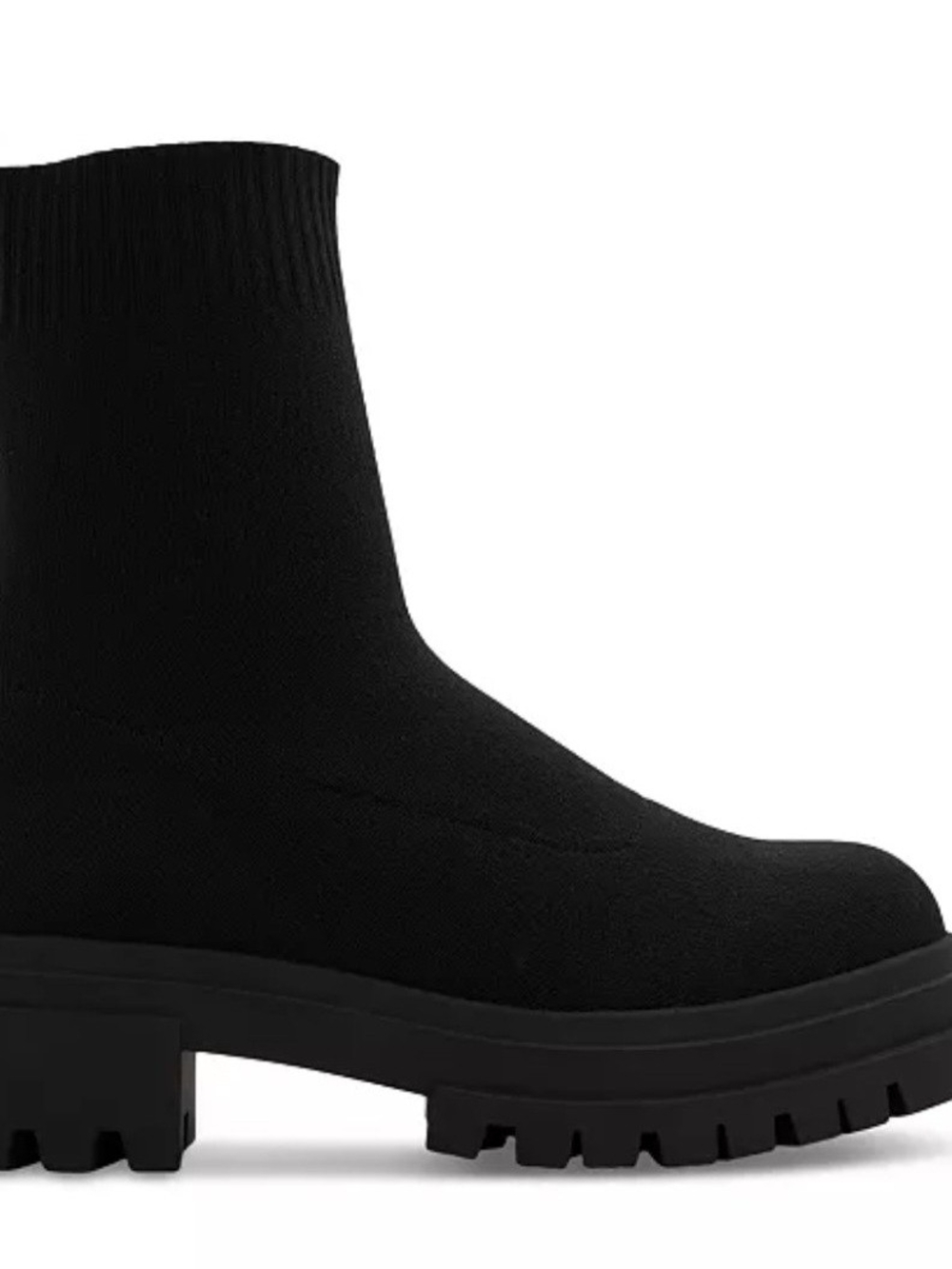 ALDO Black Knit North Chunky lug wedges sz 7